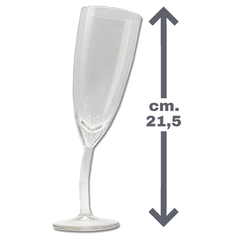 Bombo Glass Champagne Flutes Crooked Glass Neutral 210ml