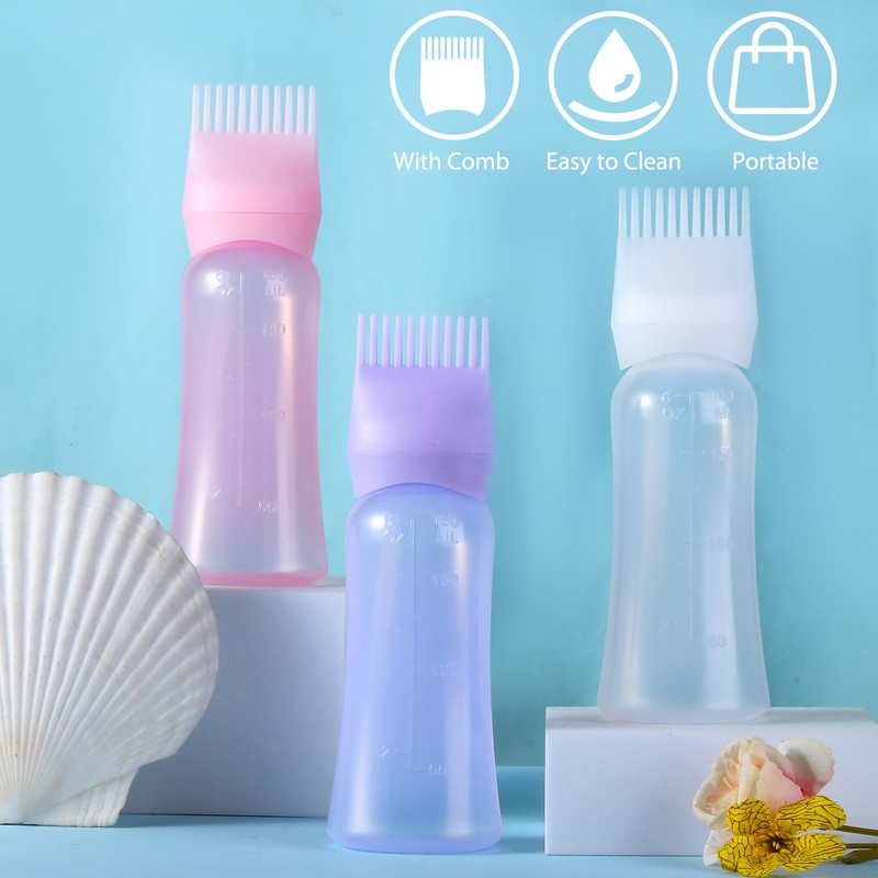 Root Comb Applicator Bottle 180ml Hair Oil Applicator for Hair