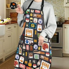 G2TUP French Food Gift French Cooking Apron With Pockets French Foodie Gift French Cuisine Gift France Lover Kitchen Gift (French Foodie -a)