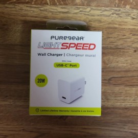 PureGear LightSpeed 20W USB-C Wall Charger - White (63546PG)