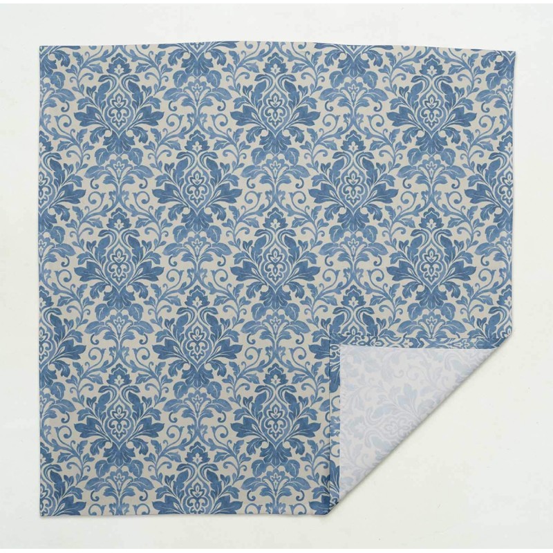 S4Sassy Blue Leaves & Damask Floral Cotton Napkin Printed Everyday