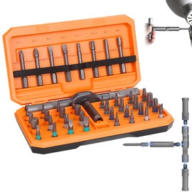 42 in 1 Magnetic Screwdriver Set, Ratchet Screwdriver Magnetic, 42 in 1 Diy Screwdriver Set Ratchet Handle Detachable Versatile Toolkit for PC, Furniture, Bicycle (Orange)
