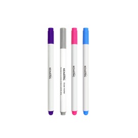 KEARING Water Erasable Pen with Erase Pen, Disappearing Ink Pen for Fabric Embroidery,4 Count Pack(2 Blue & 2 White)
