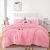 Smoofy Fluffy Queen Comforter Set, Faux Fur Pink Comforter Set