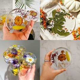 Moldes de resina para posavasos de 6 cavidades de silicona para resina epoxi, molde de silicona redondo profundo grande para regalos de arte, decoración del hogar