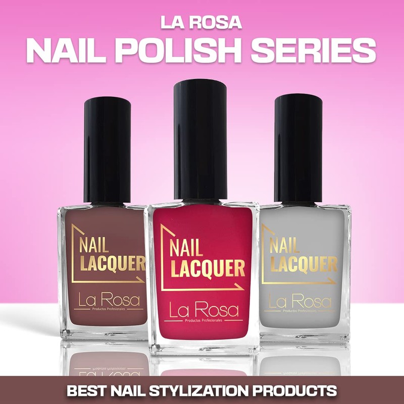 La Rosa Productos Profesionales Nagellack Energiegeladene Farbe mit richtiger Deckkraft
