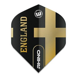WINMAU Rhino England Black and Gold Flights - 1 Set per Pack (Total 3 Flights)
