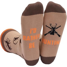 YEXIPO Funny Socks for Men Women I'D Rather Be Outdoor Activities Novelty Gifts For Hunting Golfing Camping Skiing Gaming
