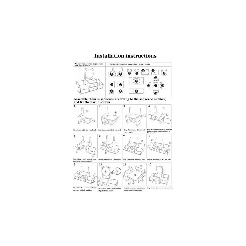 Multifuncional Organizador Cosmético Con Espejo Y Cajón