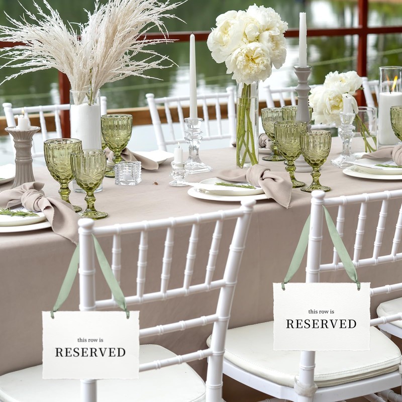 12 Pcs Reserved Seating Signs for Wedding Ceremony,Sage Green
