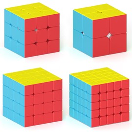 Vdealen Magic Cube Set, Speed Cube of 2 x 2 x 2 3 x 3 4 x 4 x 4 5 x 5 Rubik's Cube Original, Sticker-Free Magic Cube Puzzle, Gift for Children, Teenagers, Adults