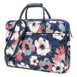 Kinmac 360° Protective Laptop Briefcase Full Cushioned Laptop Shoulder Messenger Bag for 13 inch-14 inch Laptop Computer (Camellia)