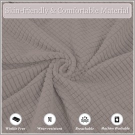 LANSHENG Dining Chair Covers, Stretch High Back Chair Slipcover, Removable Washable Large Chairs Cover Elastic XL Kitchen Chair Seat Protector (Set of 2, Taupe)