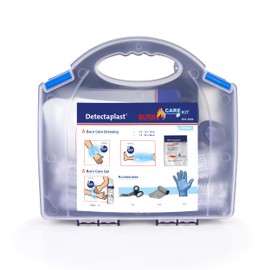 Detectaplast Burn Kit with Burn Wound Plasters, Burn and Wound Gel, Bandages, Gloves, Scissors - Sterile Hydrogel Plasters & Burn Ointment for Burns - Burns Set