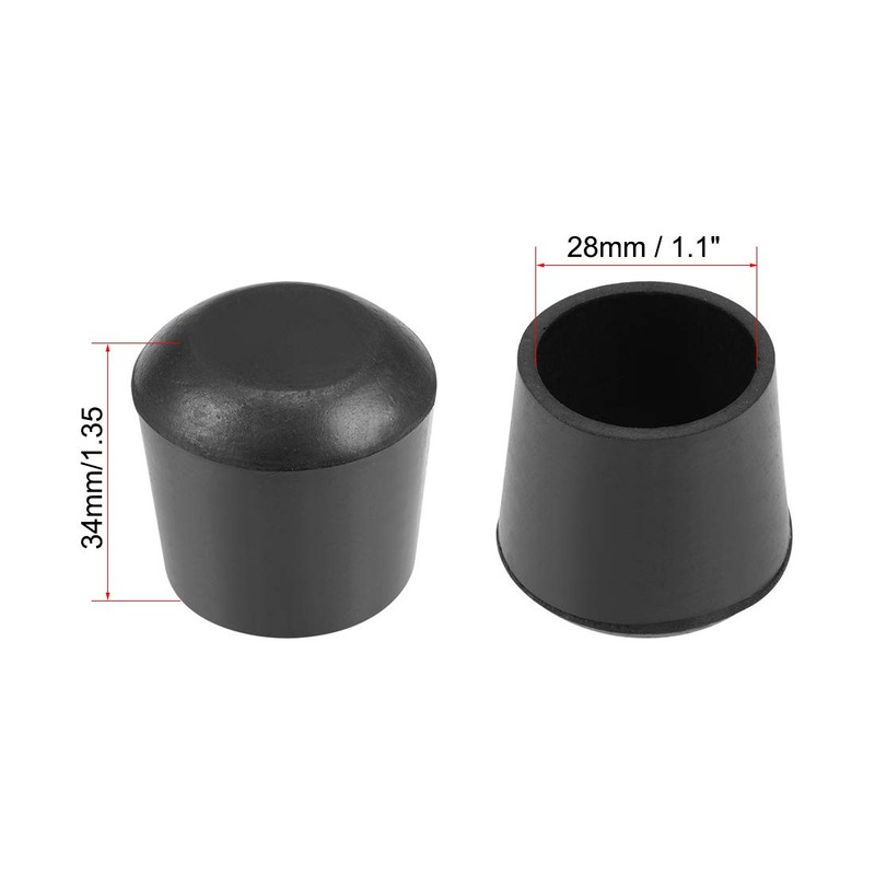 sourcing map Rubber Furniture Caps 28mm Inner Diameter Round Table