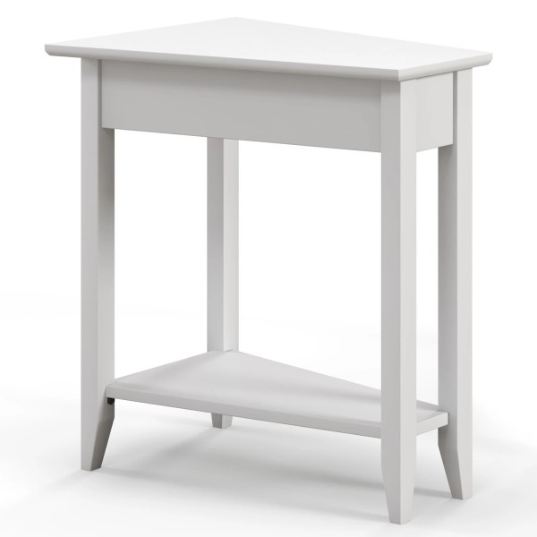 Costway Irregular Narrow Sofa Side Nightstand 2-Tier End Table w/