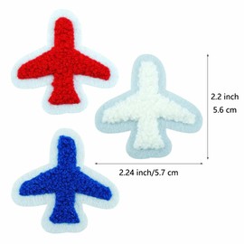SaktopDeco 12 PCS Airplane Patch Airplane Iron On Patch Chenille Patches Airplane Applique for DIY Hats Bags Clothes