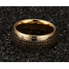 Rockyu Men's Tungsten Ring, Engraved, Heart Sutra, Buddha Sutra Ring,