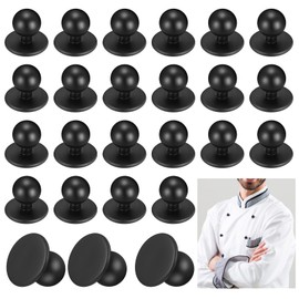 Pack of 100 Ball Buttons for Chef's Jackets, Chef's Jacket Buttons, Round Buttons for Ball Buttons, Cooking Jackets, Cooking Buttons, Ball Buttons - Black