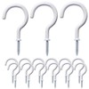 Lyxtiorn 50 Pack 7/8" White Carbon Steel Screw Hooks for