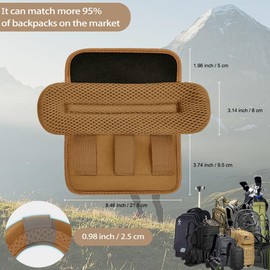 ZINMARK 2-Pack Shoulder Pad Ultra-Thick Tactical Vest Cushion for Laptop Bags, Messenger Bags, Briefcase Bags, Luggage Bags, Tool Bags, Travel Bags and Most Bags, Khaki