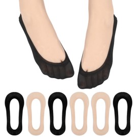 TIESOME 6 Pairs of Ankle Socks for Women, Ultra Low Cut Non-Slip Thin Inner Socks, Invisible Hidden Socks for Flat Shoes