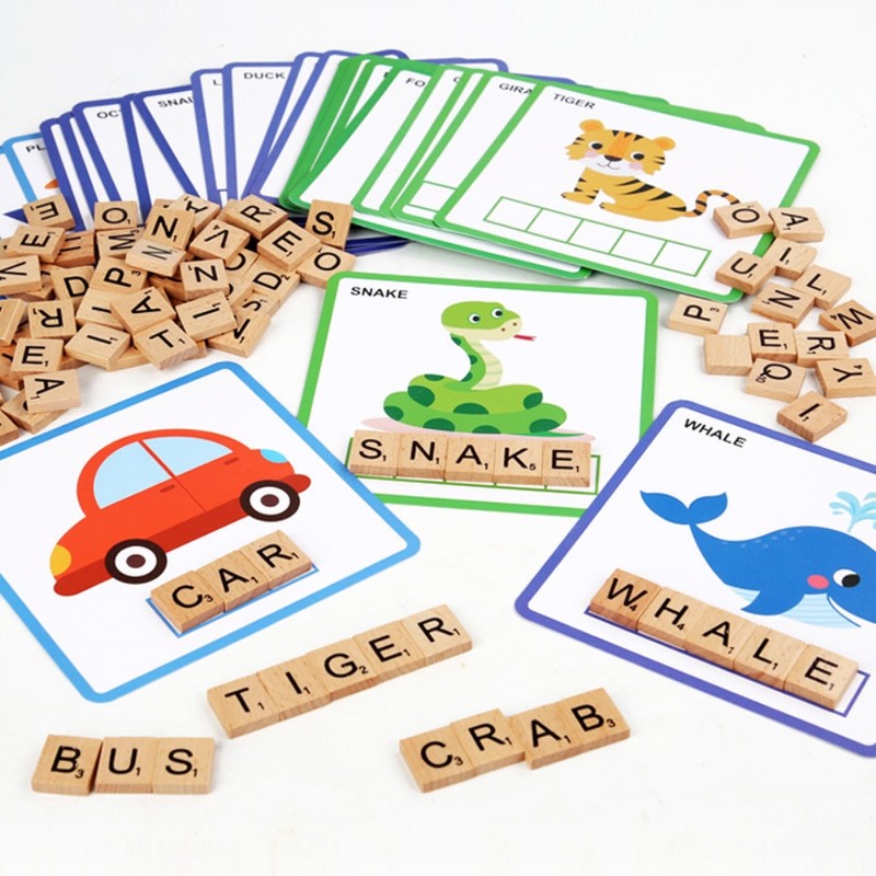 100Pcs Spell Learning Educational Toys Alphabet Colors Recognition Game Matching