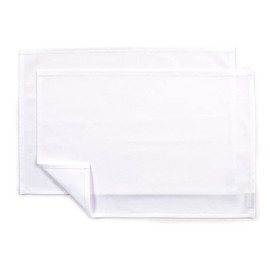 Style Decor W2803800 Placemat, 100% Cotton, Set of 2, Washable, Fabric, 11.8 x 17.3 inches (30 x 44 cm), Standard, Plain Twill, White