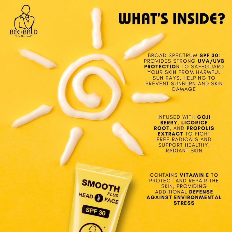Bee Bald SMOOTH PLUS Head & Face Moisturizer with SPF