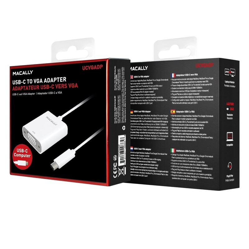 MacAlly UCVGADP USB-C to VGA Adapter for MacBook, MacBook Pro