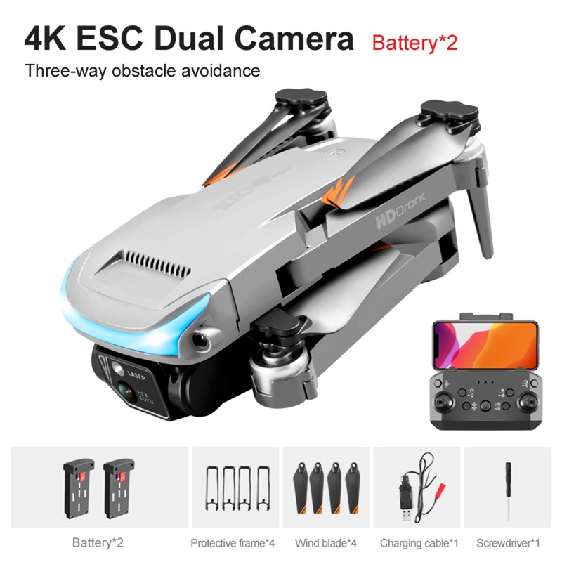 Remote Control Drone with Camera 4K Dual Camera 3-Sided Obstacle