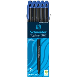 Schneider Topliner 967 Fineliner Pen - Blue (Pack of 10)