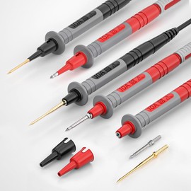 Cleqee Multimeter Test Leads Kit 18PCS Electronic Test Probe Accessory with Alligator Clips Banana Plug to Test Hook Clips Wire Replaceable Precision Sharp Probes Set