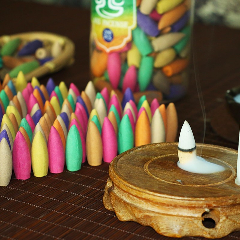 200 PCS Backflow Incense Cones for Waterfall Incense Burner, Mixed