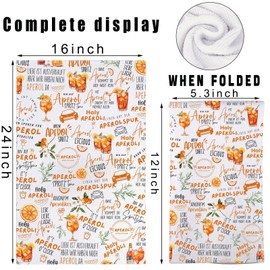 G2TUP Aperol Spritz Kitchen Towel Aperol Spritz Themed Gifts Aperol Spritz Dish Towel Italian Aperol Spritz Gifts Aperol Spritz Tea Towel (Aperol kt)