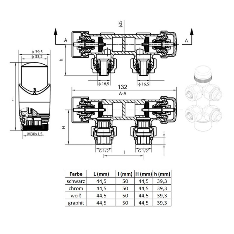 Multiblock Set for Radiators - Tap Block Valve Connection Fitting