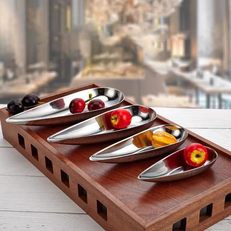Stainless Steel Fruit Plate Mini Condiment Dish Small Nuts Snack
