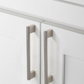 Coinkoly 10 Pack 7"(178mm) Brushed Satin Nickel Cabinet Pulls Knurled Kitchen Cabinet Handles Drawer Pulls Silver Cupboard Hardware for Cabinets