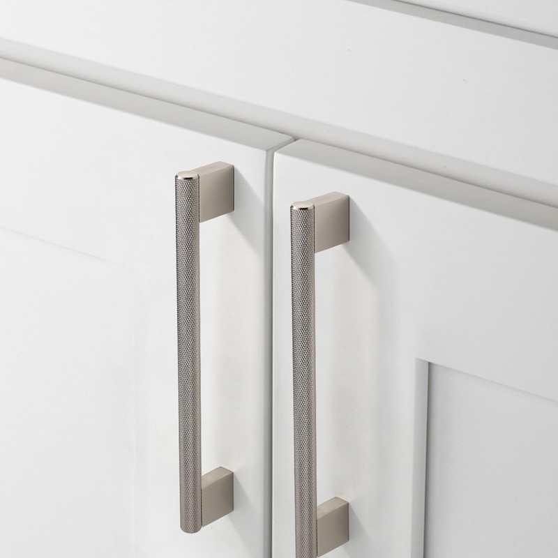 Coinkoly 10 Pack 7"(178mm) Brushed Satin Nickel Cabinet Pulls Knurled