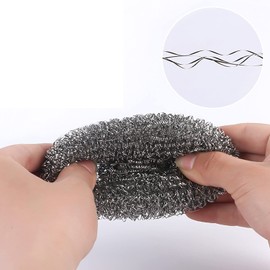 48 Pack Stainless Steel Scourers Sponges by XXJXING,Steel Wool scrubbers for stoves, pots, Cooker Hoods, etc. That are Difficult to Clean (48 Pack-10 Gram )