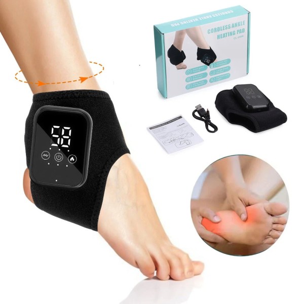 Hailicare Electric Foot Ankle Massager Compression Vibration Infrared Hot Compress