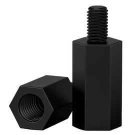 NACX M2 x 5mm + 6mm Male Female Hex Thread Nylon PCB Motherboard Spacer Standoff Pillar, Black, 200Pcs
