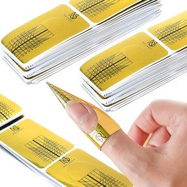 Nail Forms for Gel Builder - 300 Pcs Self Adhesive Nail Extension Stickers for Acrylic, UV & Poly Gel with Tip Sculpting Guide - Nail Art for Home & Salon (Pack of 300) springtok - Size: 300 pack