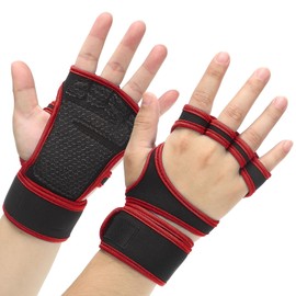 PATIKIL Workout Gloves, Weight Lifting Gloves for Men and Women, Gym Gloves for Cycling Sports Training Fitness Size M Red