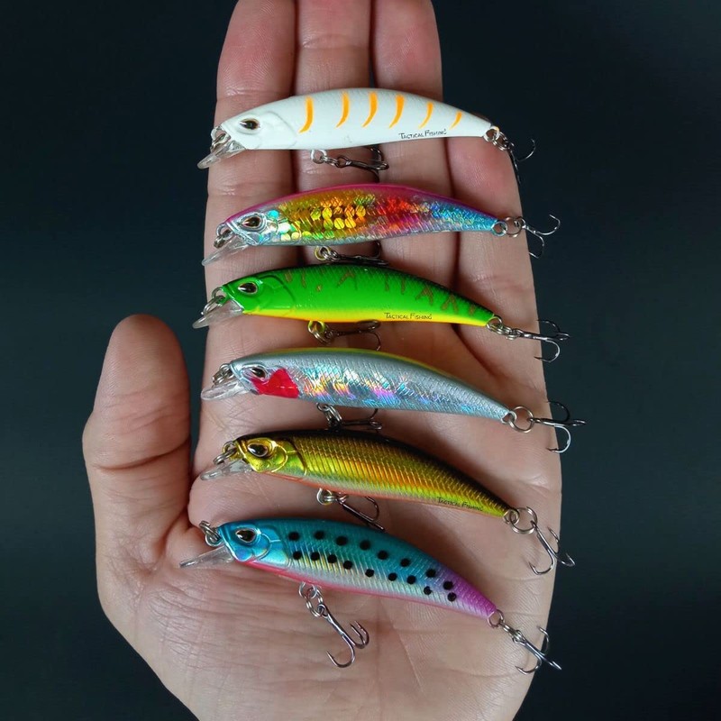 TACTICAL FISHING 6 Piezas - Seis Minnows De Hundimiento Lento,