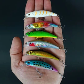 TACTICAL FISHING 6 Piezas - Seis Minnows De Hundimiento Lento, Pequeños Señuelos De Pesca