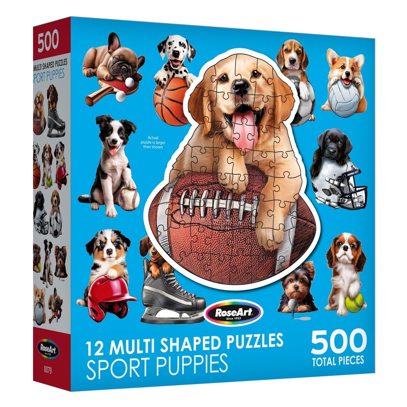 RoseArt - Mini Shaped - Sport Pups - 500 Piece
