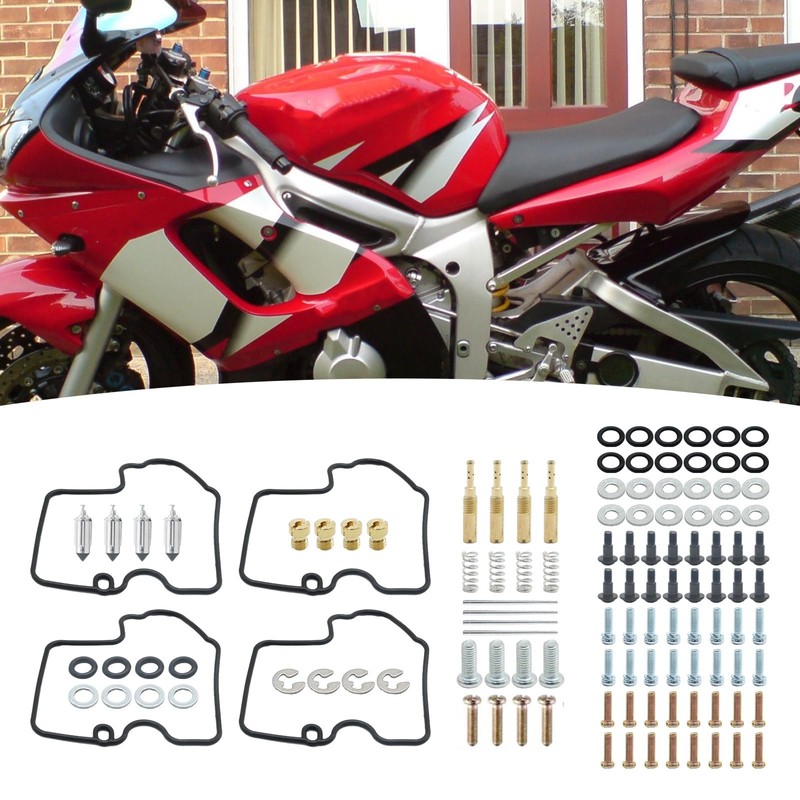 Anxingo 4 Set Carburetor Gaskets Jets Rebuild Kit, Replacement for
