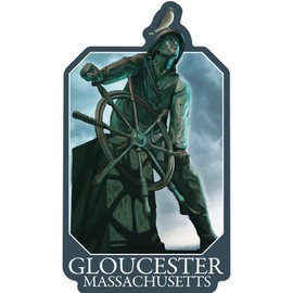 Die Cut Sticker Fisherman's Memorial, Gloucester, Massachusetts Vinyl Sticker 1 to 3 inches (Waterproof Decal for Cars, Water Bottles, Laptops, Coolers), Small