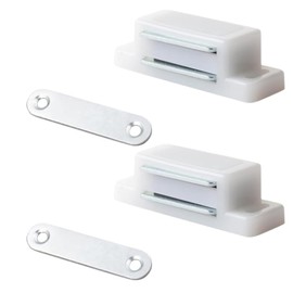 Pack of 2 Magnetic Catch Strong Door Magnet Magnetic Catch Cabinet Magnetic Door Closer Magnetic Cabinet Door Balcony Door Catch for Furniture Lockers Cabinet Doors (White)